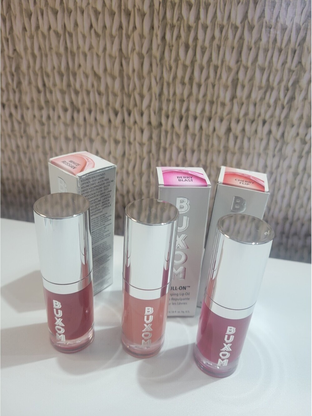 3Pc. BUXOM Mini Full - On LIP Polish 0.07fl. Oz / 2 ml. Bare Escentuals